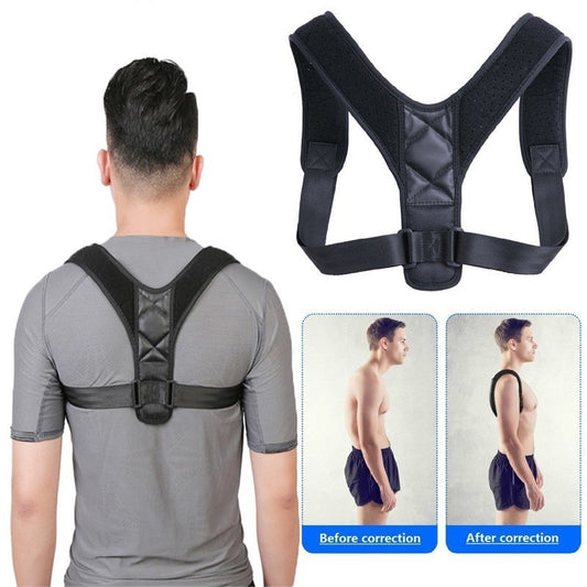 Adjustable Back Posture Corrector Brace Elastic Nylon Belt Shoulder Lumbar Spine Support Invisible Humpback Belt For Women Men