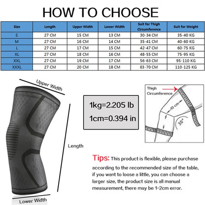 1PCS Elastic Sports Leg Knee Support Brace Wrap Protector Leg Compression Safety Pad Hiking Cycling Running Fitness Knee Pad