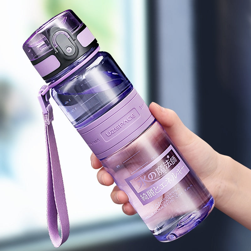 Fitness Sports Water Bottle Large Capacity Eco-Friendly Plastic Portable Leakproof Shaker Fruit Drink Bottle BPA Free