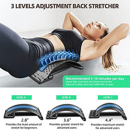 Back Stretcher Lumbar Massager Magnetic Therapy Multi-Stage Adjustment Back And Low Back Pain Relief Massager