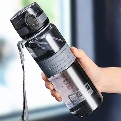 Fitness Sports Water Bottle Large Capacity Eco-Friendly Plastic Portable Leakproof Shaker Fruit Drink Bottle BPA Free