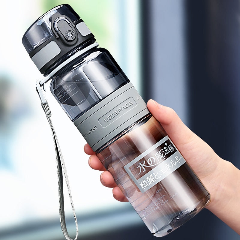 Fitness Sports Water Bottle Large Capacity Eco-Friendly Plastic Portable Leakproof Shaker Fruit Drink Bottle BPA Free