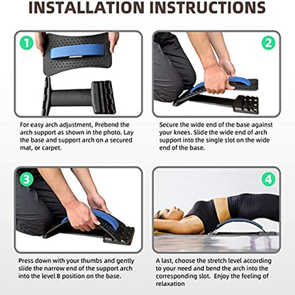 Back Stretcher Lumbar Massager Magnetic Therapy Multi-Stage Adjustment Back And Low Back Pain Relief Massager